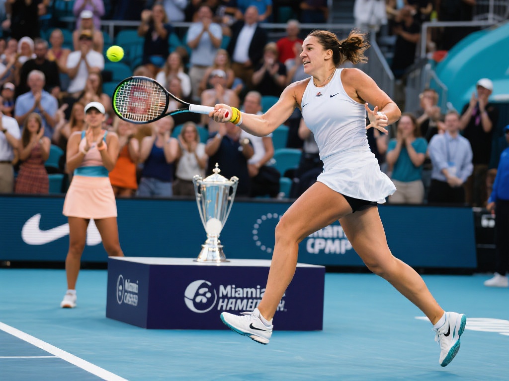 萨巴伦卡强势问鼎迈阿密赛首夺女单桂冠 在迈阿密赛决赛中,萨巴伦卡与对手间的激烈